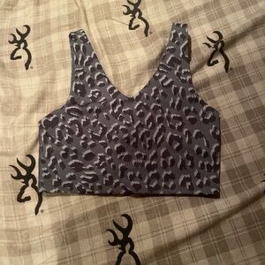 Aerie Gray Leopard Print Tank Top